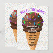 Dit is de verjaardag van Scoop Ice Cream Girl Kaart (Voorkant / Achterkant)