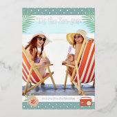 Dit is de Zee-zon tropische zomerkerst Folie Feestdagenkaart (Voorkant)