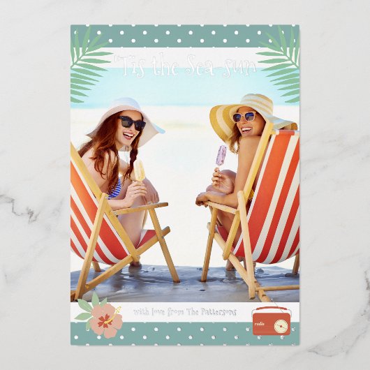 Dit is de Zee-zon tropische zomerkerst Folie Feestdagenkaart (Voorkant)