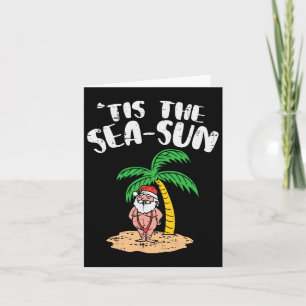 Dit is de Zee zonnepalm die de Kerstmis binnenvalt Kaart
