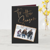 Dit is de Zwarte Minimale Kerstmis van het Seizoen Kaart (Gele Bloem)