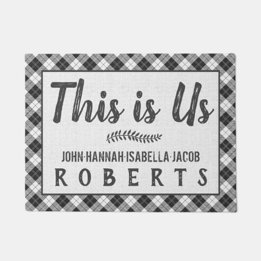 Dit is de Zwarte Witte Buffalo van de Controle Gep Deurmat (Voorkant)