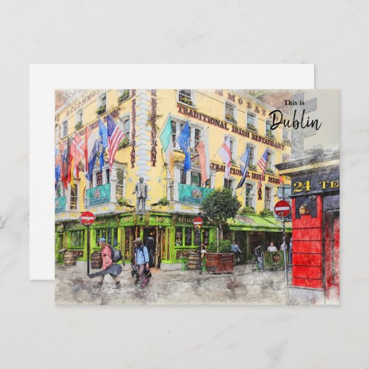 Dit is Dublin-Ierland Briefkaart (Voorkant / Achterkant)