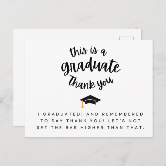 Dit is een Afstuderen Dank je wel Grappig Afstuder Briefkaart (Voorkant / Achterkant)