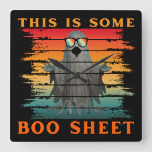 Dit is een beetje boe-blad een grappige halloween vierkante klok