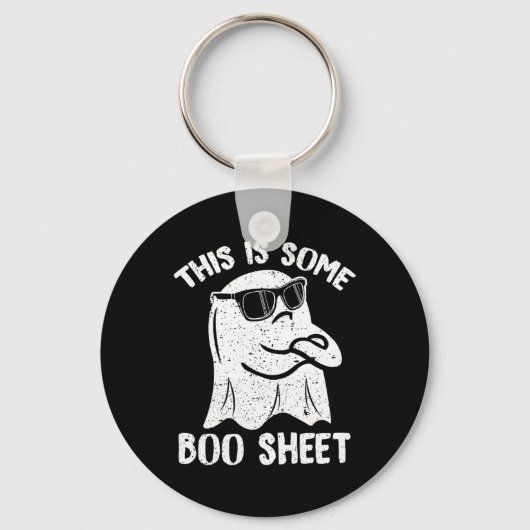Dit is een boe-blad Funny Halloween Ghost Costu Sleutelhanger (Voorkant)