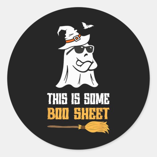 Dit is een boe-blad Funny Halloween Ghost Ronde Sticker (Voorkant)