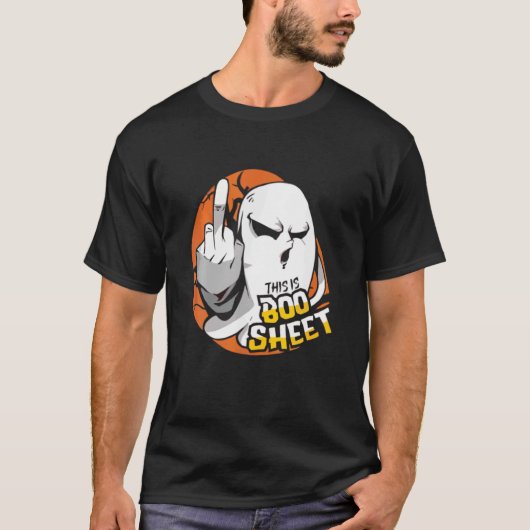 Dit is een boe-blad Funny Halloween Ghost T-shirt (Voorkant)