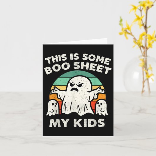 Dit Is Een Boe Blad Mijn Kinderen Spook Retro Grap Kaart (Gele Bloem)