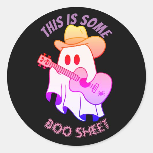 DIT IS EEN BOE SHEET, schattig spook Ronde Sticker (Voorkant)