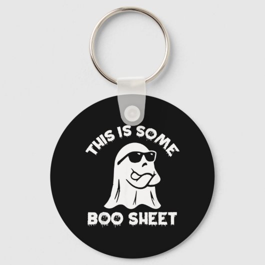 Dit Is Een Boe Sheet Spook Fun Retro Halloween Sleutelhanger (Voorkant)