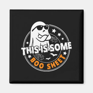 Dit is een boekenblad Ghost Funny Retro Halloween Magneet