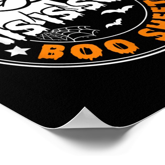 Dit is een boekenblad Ghost Funny Retro Halloween Poster (Hoek)