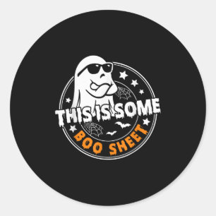 Dit is een boekenblad Ghost Funny Retro Halloween Ronde Sticker