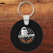 Dit is een boekenblad Ghost Funny Retro Halloween Sleutelhanger (Voorkant)