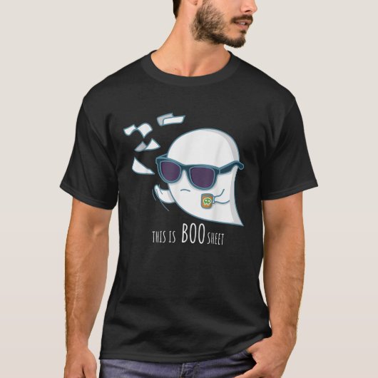 Dit is een boekenblad Ghost Halloween Party Night  T-shirt (Voorkant)