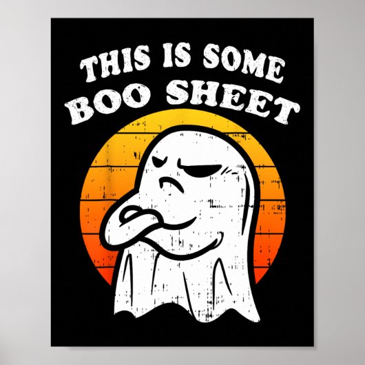 Dit is een boekenblad Ghost Retro Funny Halloween Poster (Voorkant)