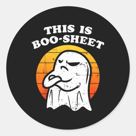 Dit is een boekenblad Ghost Retro Funny Halloween Ronde Sticker (Voorkant)