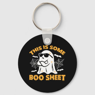 Dit is een boekenblad Ghost Retro Halloween Costu Sleutelhanger
