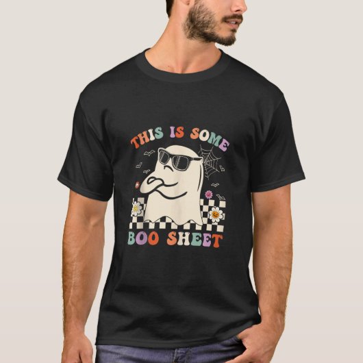 Dit is een boekenblad Ghost Spooky Retro Groovy H T-shirt (Voorkant)