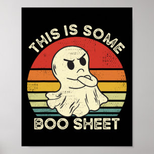 Dit is een boekenblad leuk spook retro Halloween C Poster