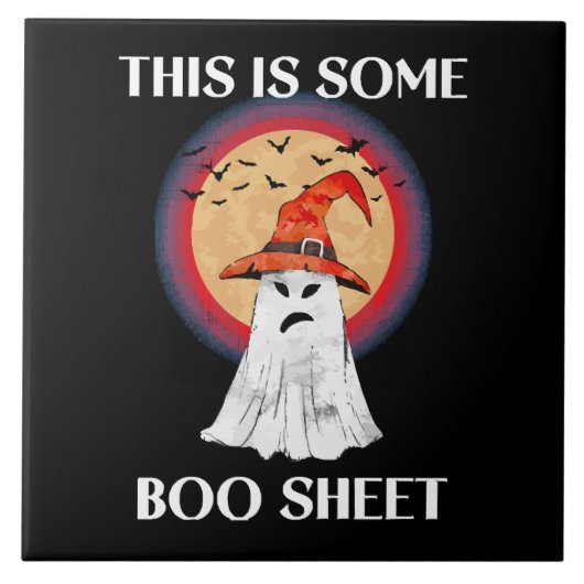 Dit Is Een Boo Blad Halloween Geest Grappig Tegeltje (Voorkant)