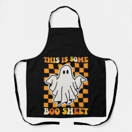 Dit Is Een Boo Blad Halloween Retro Geest Schort