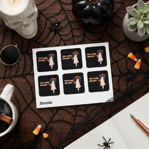 Dit is een Boo-blad Vierkante Sticker