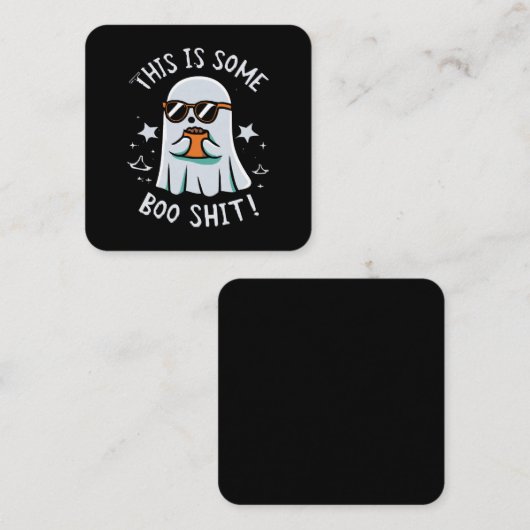 Dit is een Boo-blad Vierkante Visitekaartje (Voorkant / Achterkant)