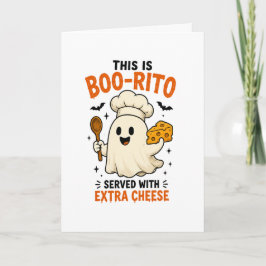 “Dit is een Boo-Rito geserveerd met extra kaas” on Kaart