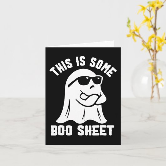 Dit is een Boo Sheet Halloween Ghost Funny Costu Kaart (Gele Bloem)