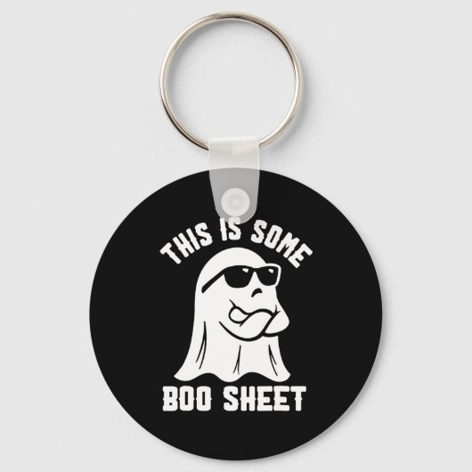 Dit is een Boo Sheet Halloween Ghost Funny Costu Sleutelhanger (Voorkant)
