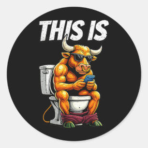 Dit Is Een Bunch Koeienstront - Koe Bs Toilet Humo Ronde Sticker