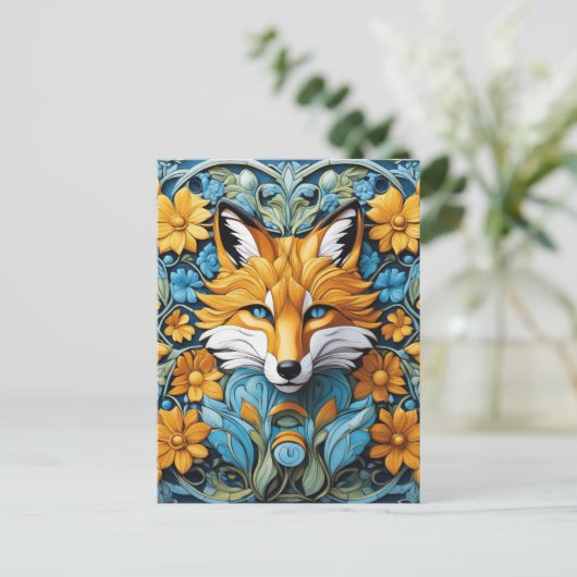 Dit is een ebony gekleurde vos centrum dat is gewe briefkaart (Staand voorkant)