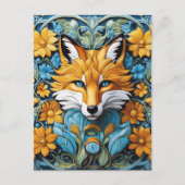 Dit is een ebony gekleurde vos centrum dat is gewe briefkaart (Voorkant)