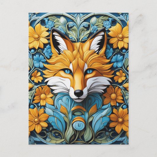 Dit is een ebony gekleurde vos centrum dat is gewe briefkaart (Voorkant)