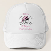 Dit is een echte piraat mam - Roze schedel Trucker Pet (Voorkant)