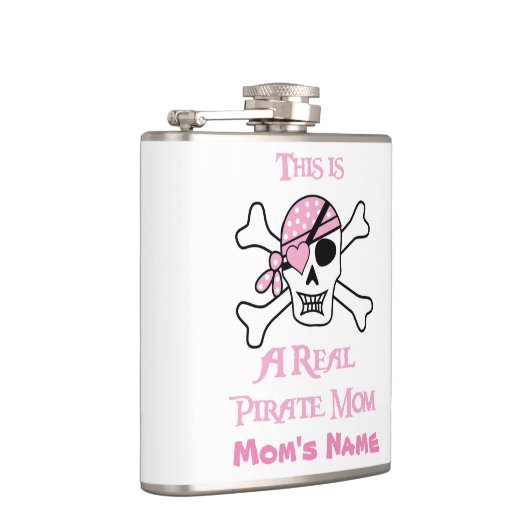 Dit is een Echte Pirate Mam met Mam's naam Heupfles (Rechts)