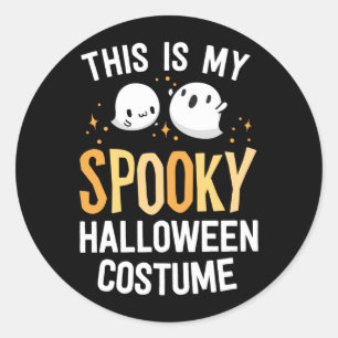 Dit is een enge Halloween kostuum Kawaii Spoopy Ronde Sticker