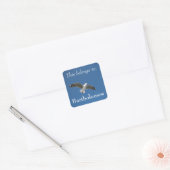 Dit is een foto van Blue Sky Seagull Vierkante Sticker (Envelop)