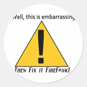 Dit is een genante 2 ronde sticker