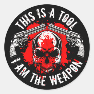 Dit is een gereedschap dat ik het wapen ben, een   ronde sticker