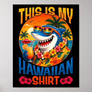 Dit Is Een Hawaïaans T-shirt Funny Shark Hawaï Zom Poster