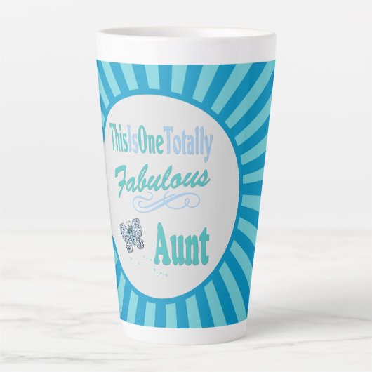 Dit is een heel fabelachtige tante Blue Butterfly Latte Mok (Voorkant)
