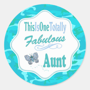 Dit is een heel fabelachtige tante Blue Butterfly Ronde Sticker