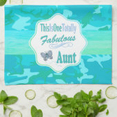 Dit is een heel fabelachtige tante Blue Butterfly Theedoek (Gevouwen)