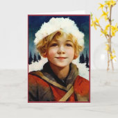 Dit is een kerstkaart voor een jonge jongen. kaart (Gele Bloem)