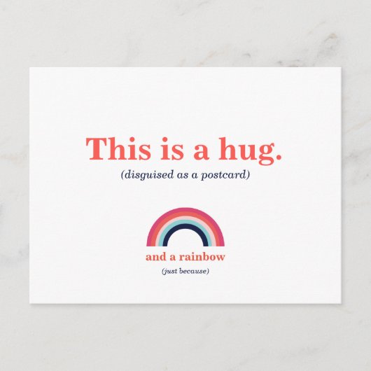 Dit is een knuffelmoderne regenboog briefkaart (Voorkant)