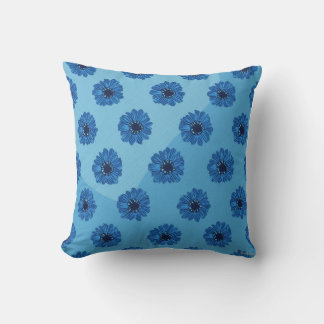 Dit is een kussenkussen voor een blauw bloempatroo kussen