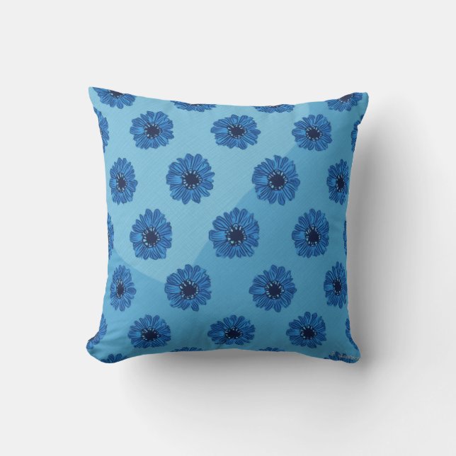 Dit is een kussenkussen voor een blauw bloempatroo kussen (Voorkant)
